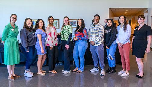 Students at scholarship reception